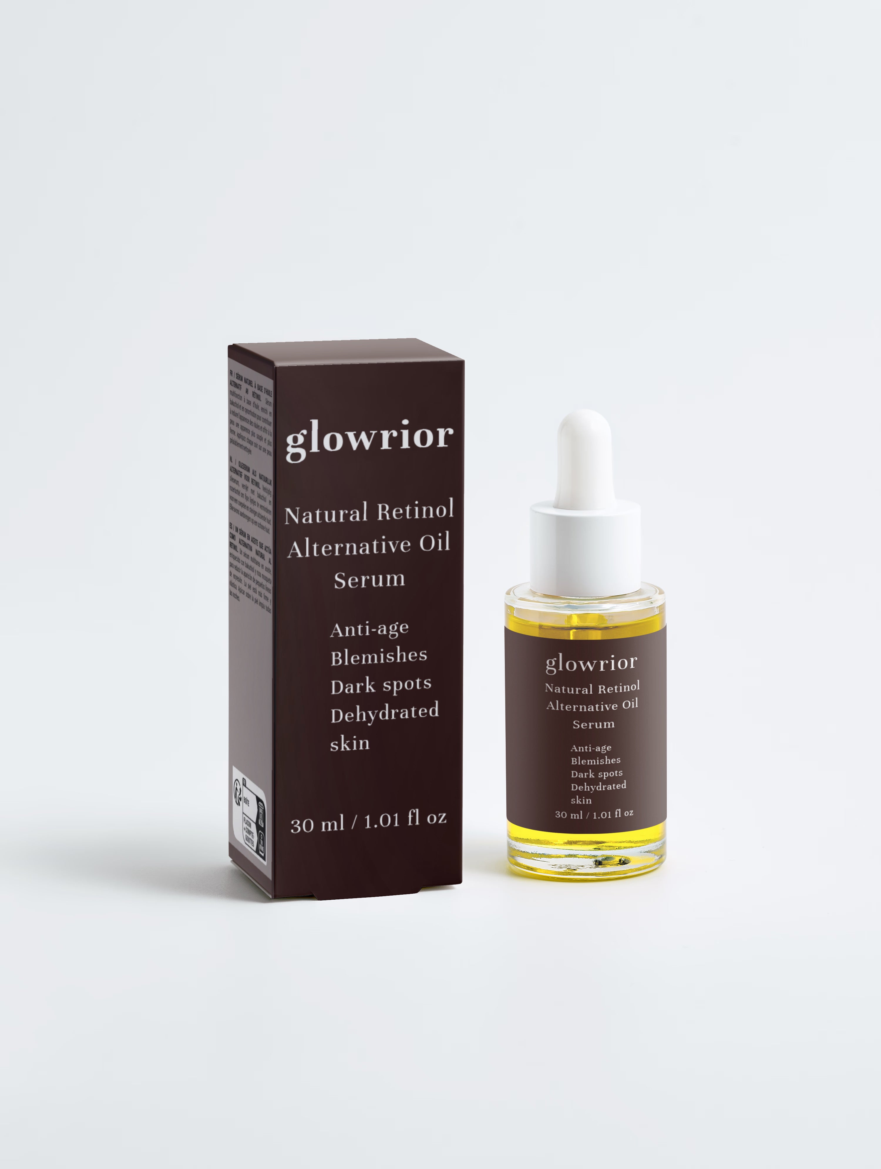 Glowrior natural retinol alternative oil serum with Bakuchiol