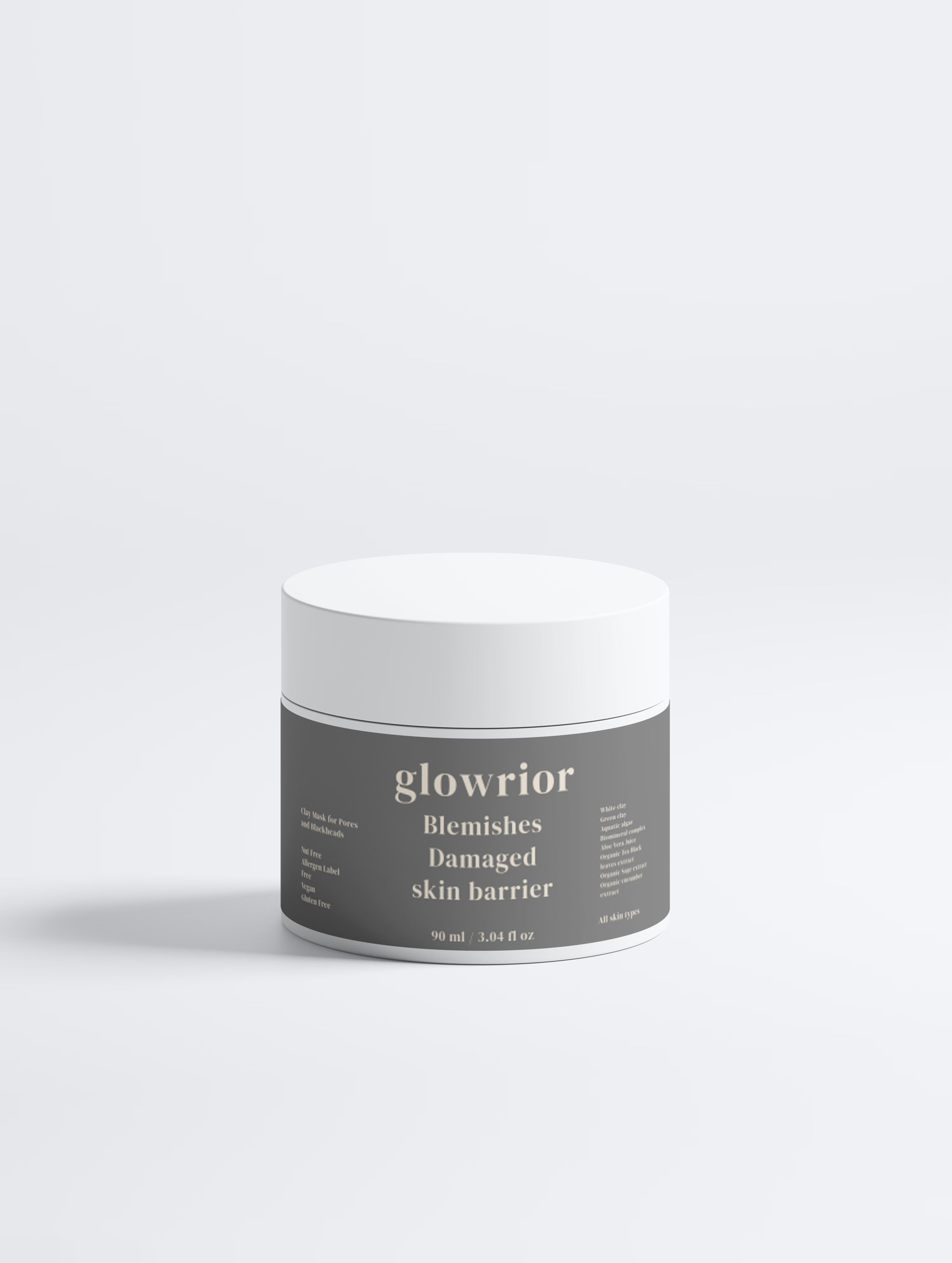 Purifying Clay Mask for Pores and Blackheads with White Clay and Aloe Vera